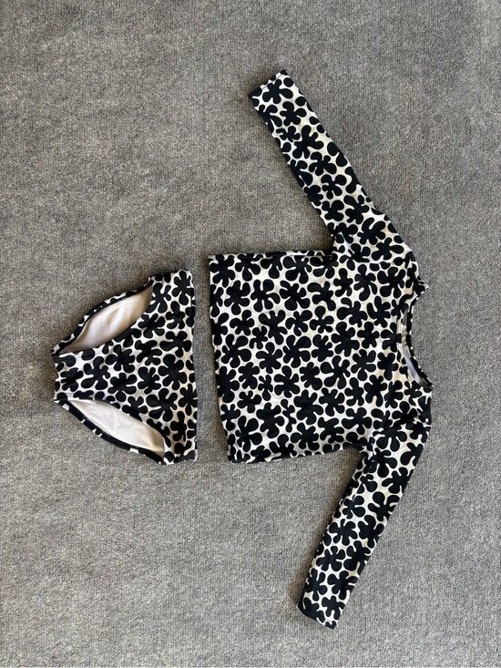 Other - Black & White Floral Two-Piece Swim Set